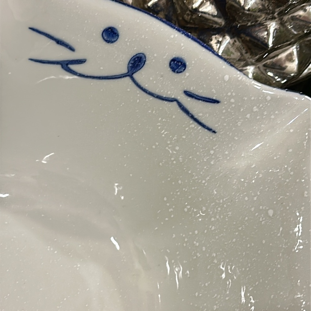 Large Fun cartoon kitty cat noodle fruit bowl ceramic - Picture 8 of 13